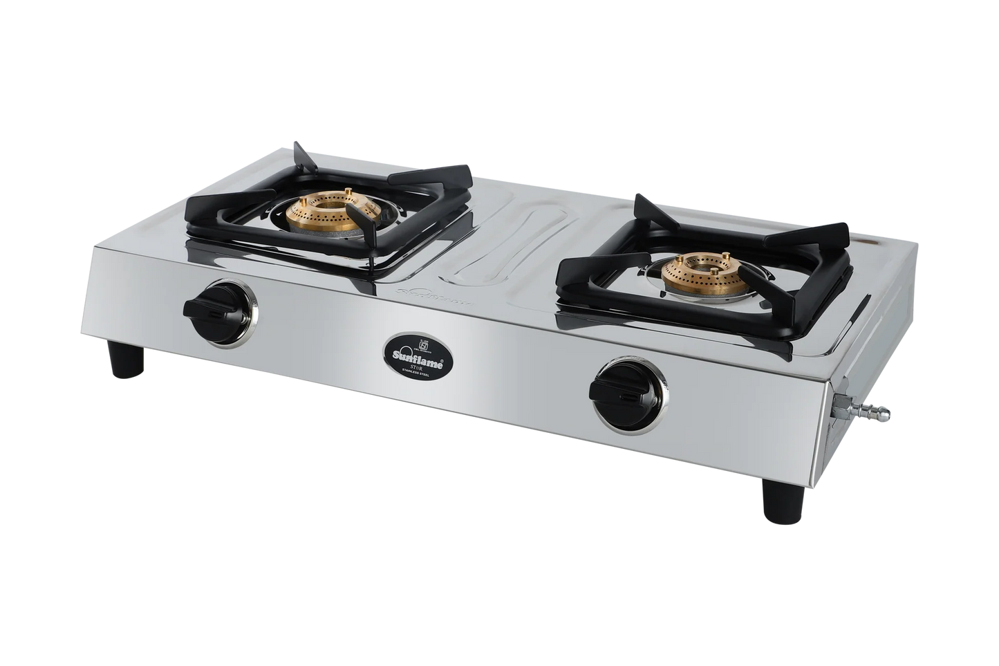 Sunflame Star Stainless Steel Gas Stove (2 Burner, Manual Ignition)