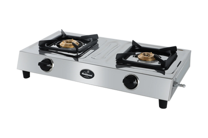 Sunflame Star Stainless Steel Gas Stove (2 Burner, Manual Ignition)