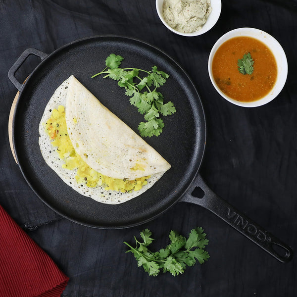 Vinod Legacy Pre-Seasoned Cast Iron Dosa Tawa (28 cm)