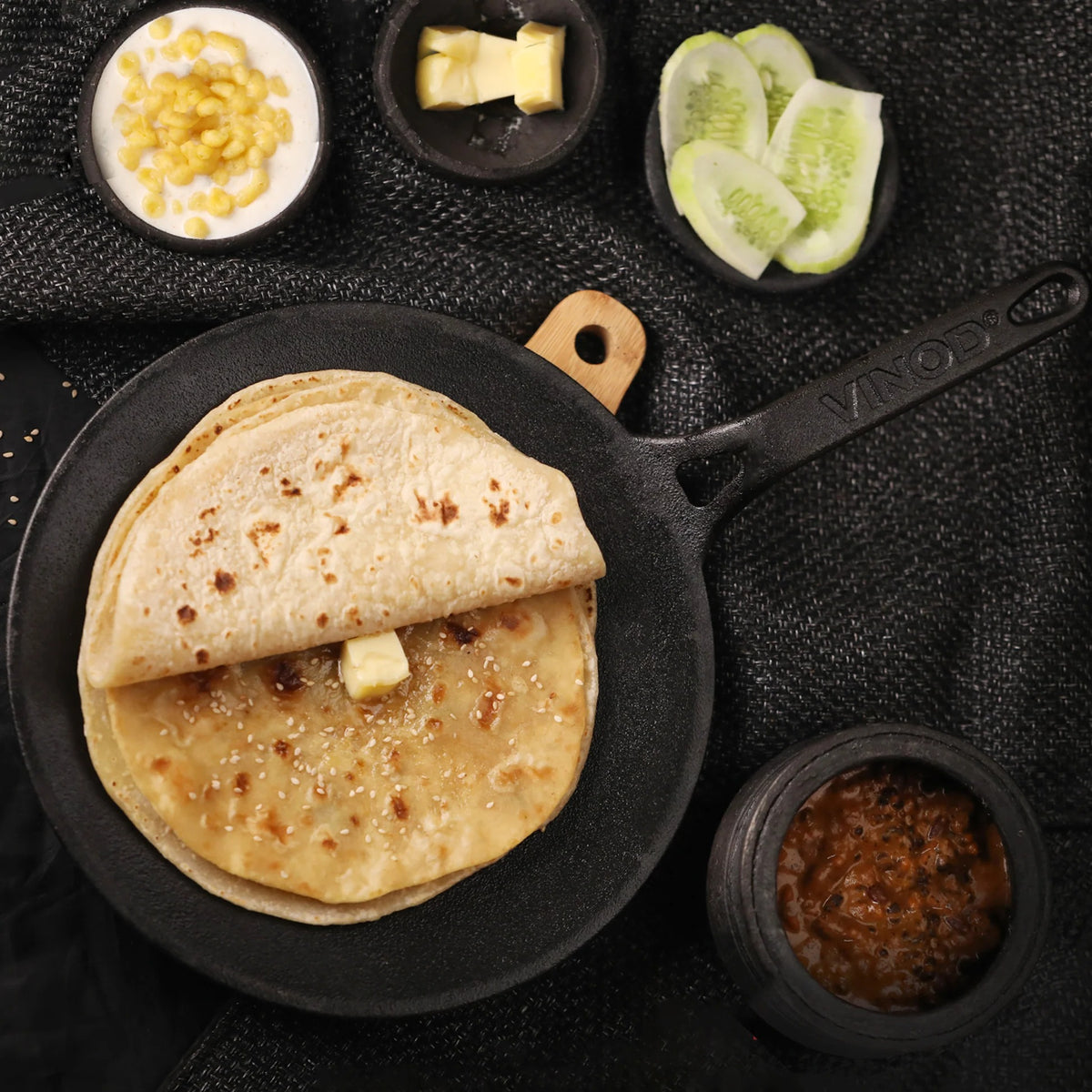 Vinod Legacy Pre-Seasoned Cast Iron Roti Tawa (26 cm)