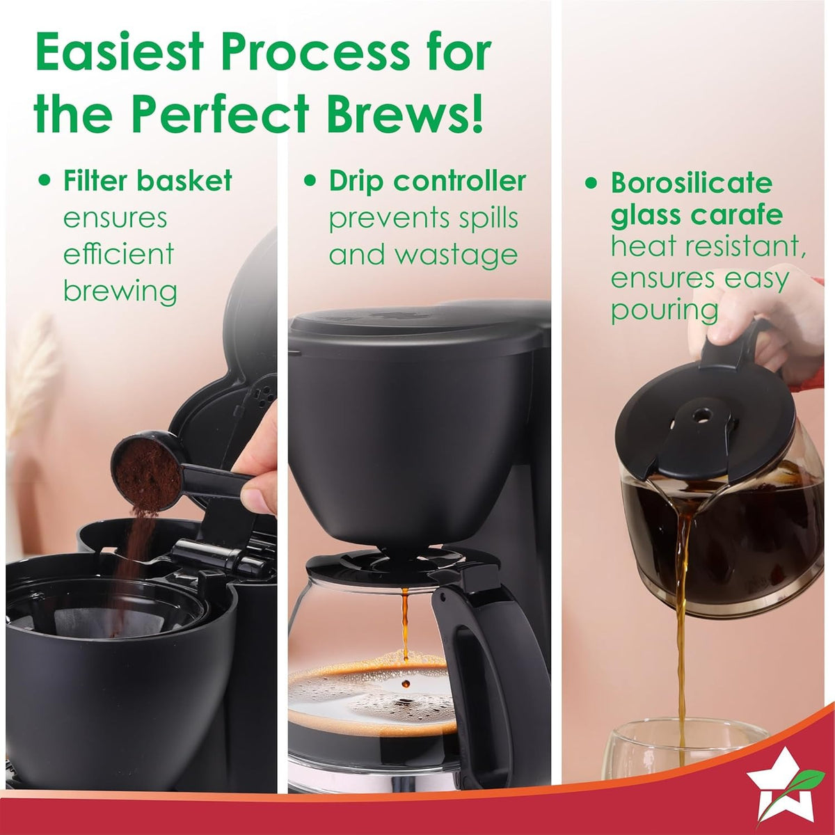 Wonderchef Swift Brew Coffee Machine (Black, 600ml)