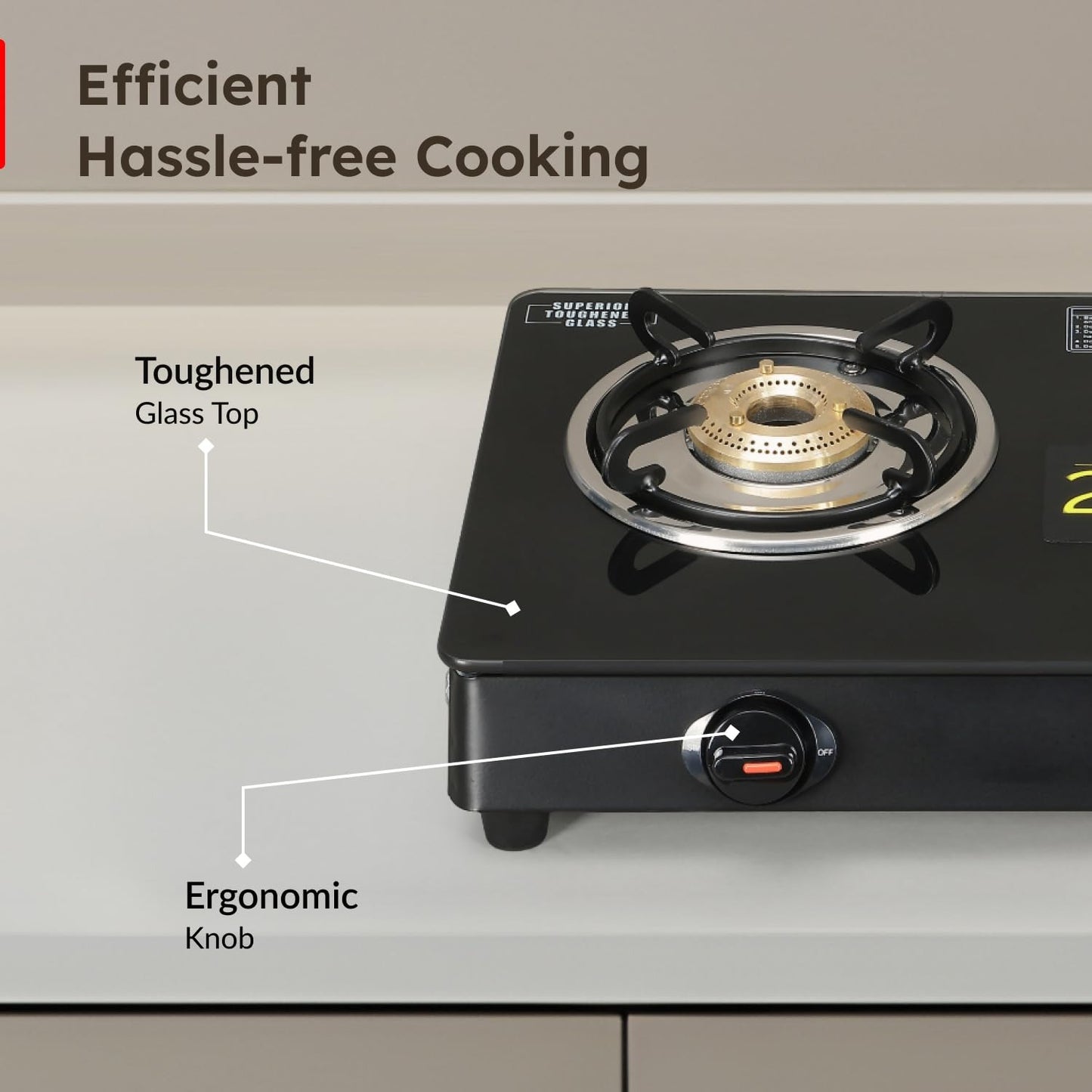 Prestige Magic Plus Glass Top Gas Stove (2 Burner, Manual Ignition)