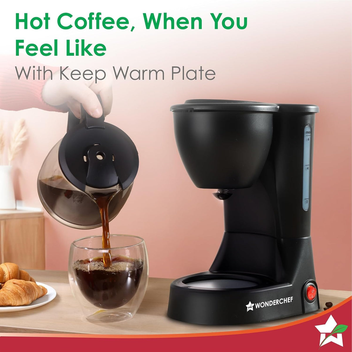 Wonderchef Swift Brew Coffee Machine (Black, 600ml)