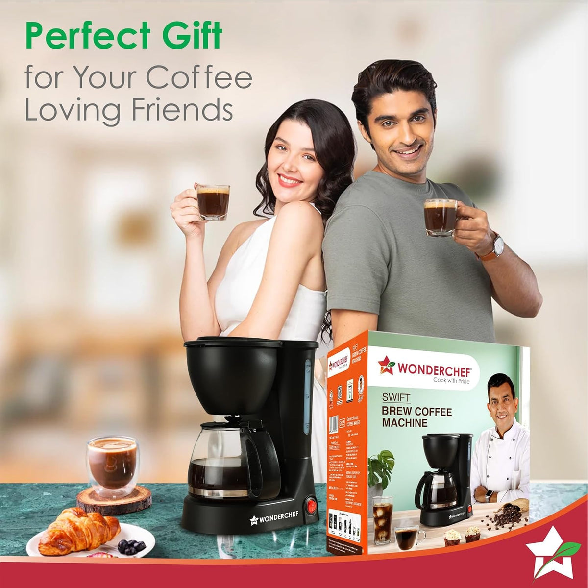 Wonderchef Swift Brew Coffee Machine (Black, 600ml)