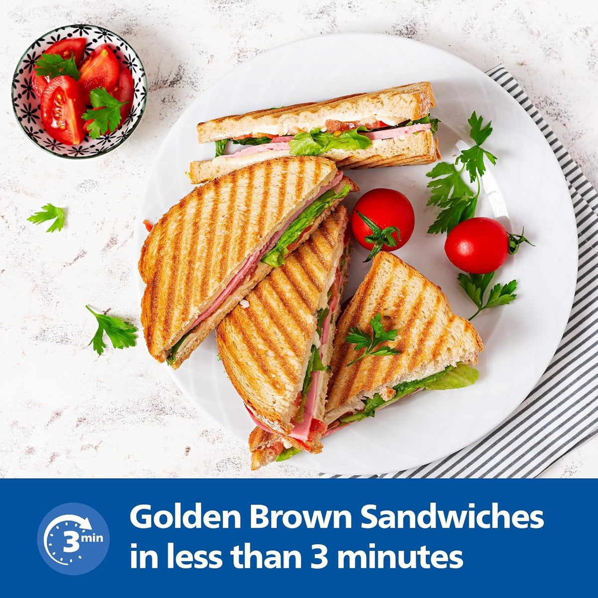 Philips HD3010/80 Sandwich Maker (Black, 800W)