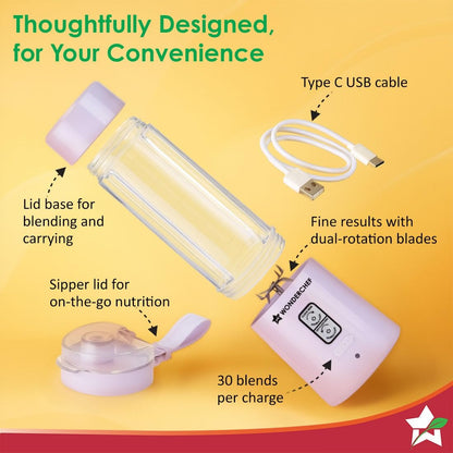 Wonderchef Twister Portable Blender (Lavender, 500ml)