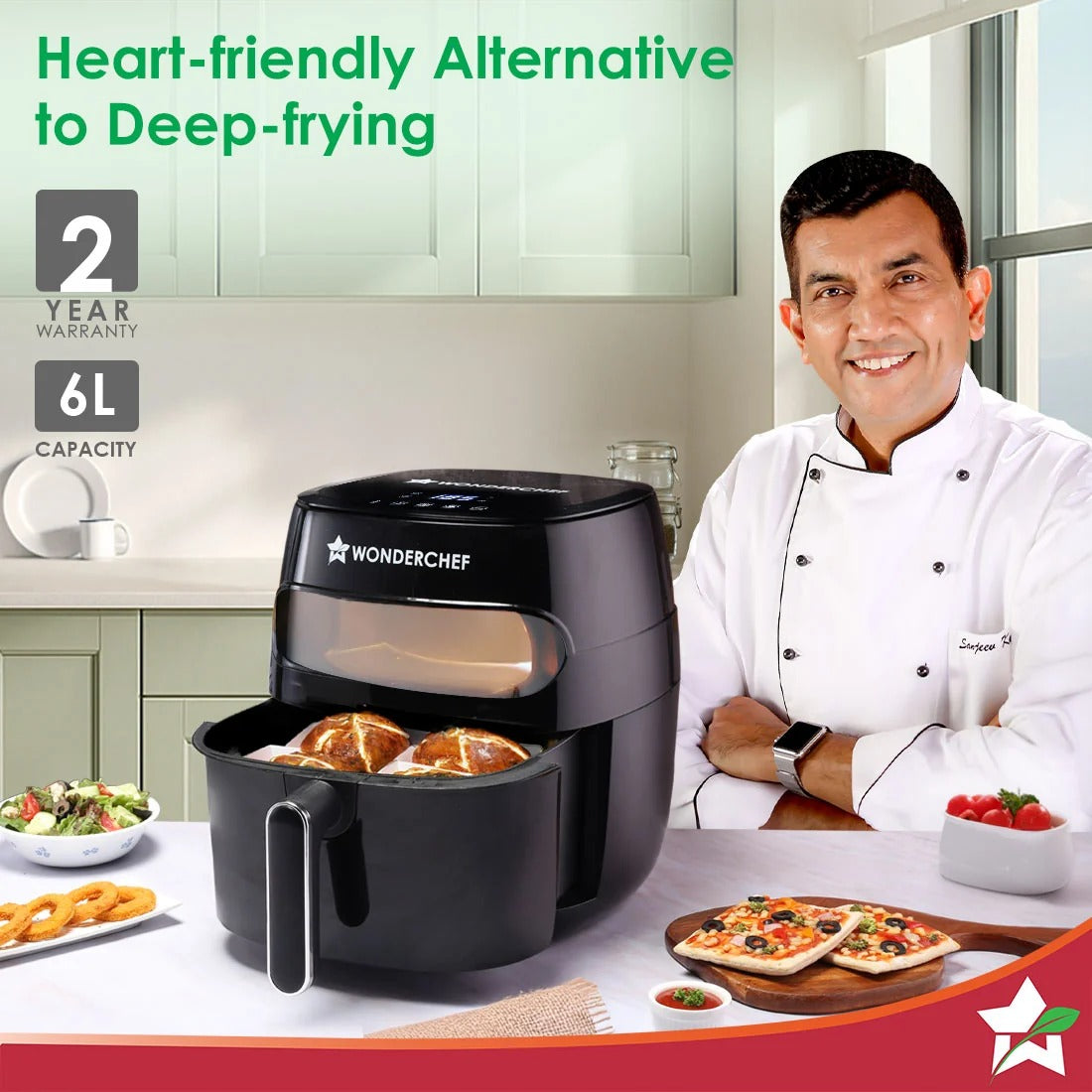 Wonderchef Swift Digital Air Fryer with Window (6L) (1350W)