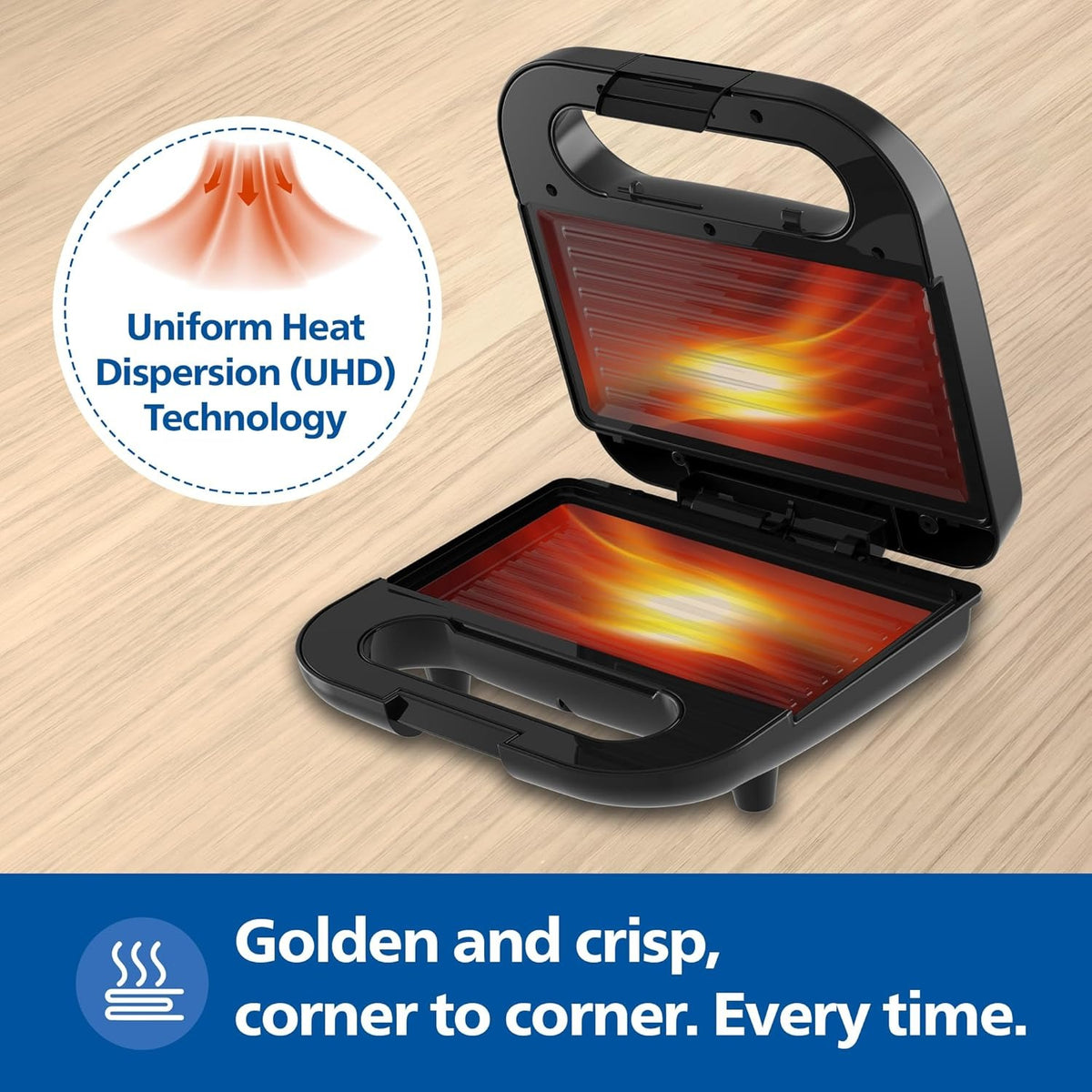 Philips HD3010/80 Sandwich Maker (Black, 800W)