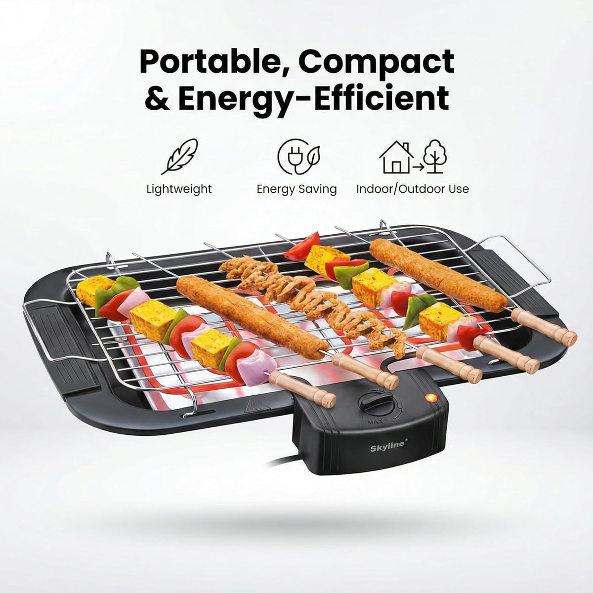 Skyline VTL-4545 Barbeque Grill (Black, 2000W)