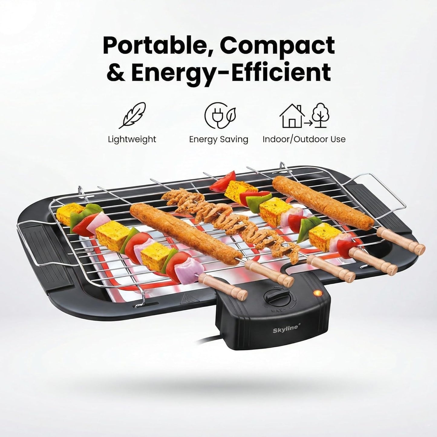 Skyline VTL-4545 Barbeque Grill (Black, 2000W)
