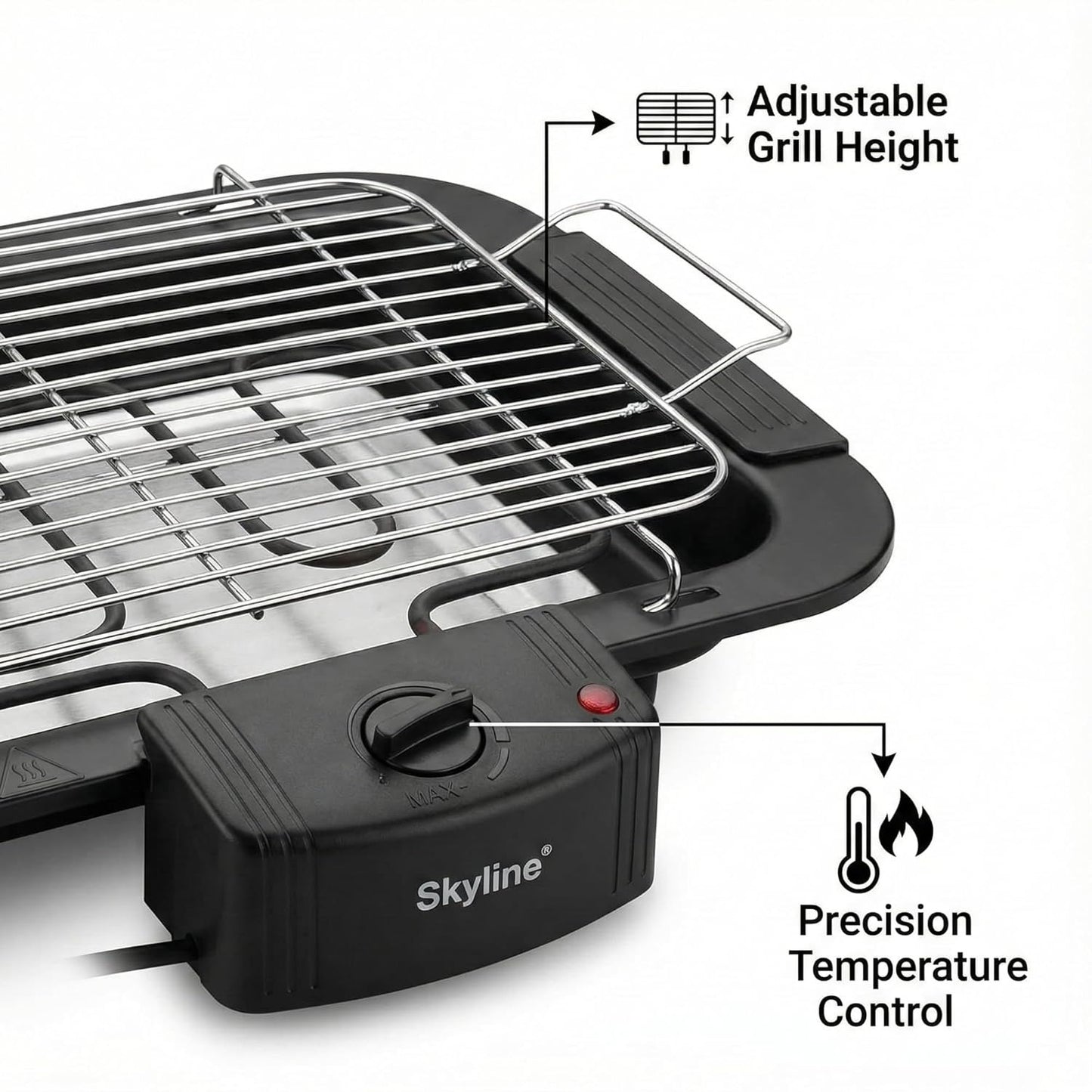 Skyline VTL-4545 Barbeque Grill (Black, 2000W)