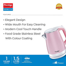 Prestige PKPC Pink Electric Kettle (Pink, 1.5 Litre)