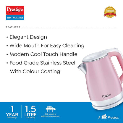 Prestige PKPC Pink Electric Kettle (Pink, 1.5 Litre)