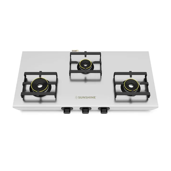 Sunshine Shield Plus S.S. Gas Stove (3 Burner, Stainless Steel Body)