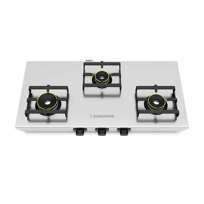 Sunshine Shield Plus S.S. Gas Stove (3 Burner, Stainless Steel Body)