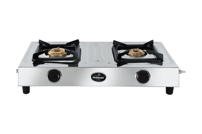 Sunflame Star Stainless Steel Gas Stove (2 Burner, Manual Ignition)