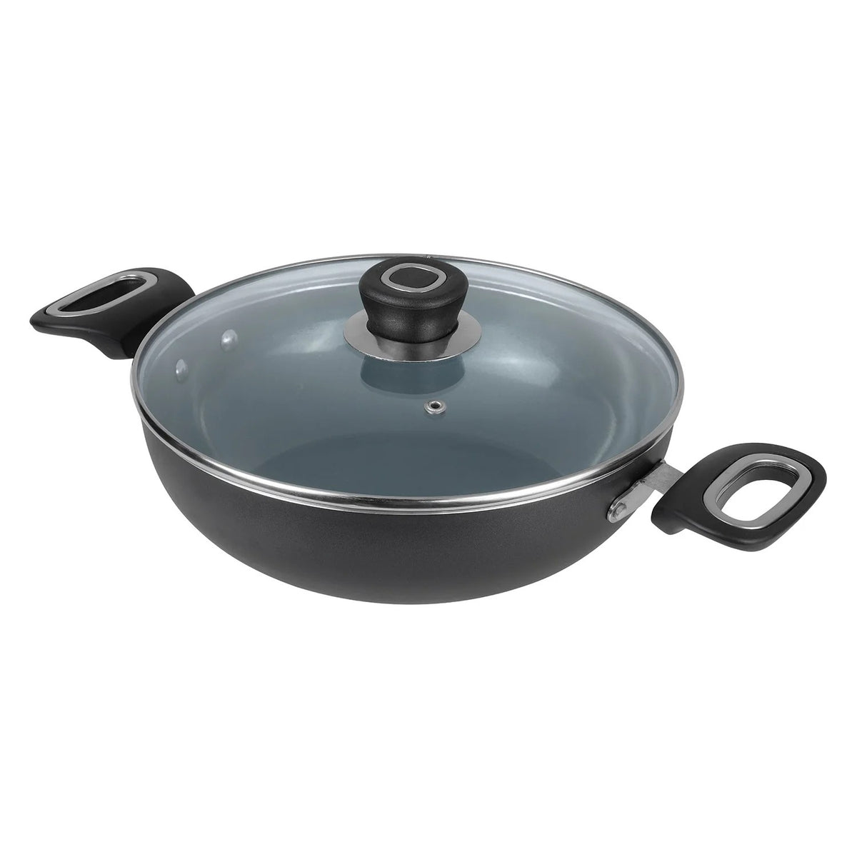 Vinod Zest Ceramica Kadai with Glass Lid, Induction Friendly (2.5 L)