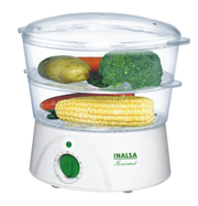 Inalsa Gourmet Food Steamer (White & Transparent, 5 Litre)