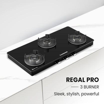 Sunshine Regal Pro Gas Stove (3 Burner, Manual Ignition)