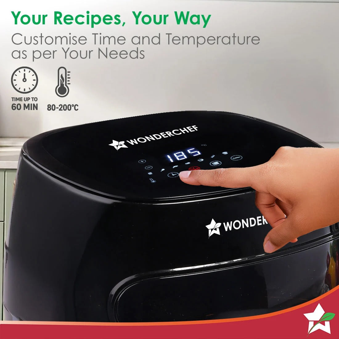Wonderchef Swift Digital Air Fryer with Window (6L) (1350W)