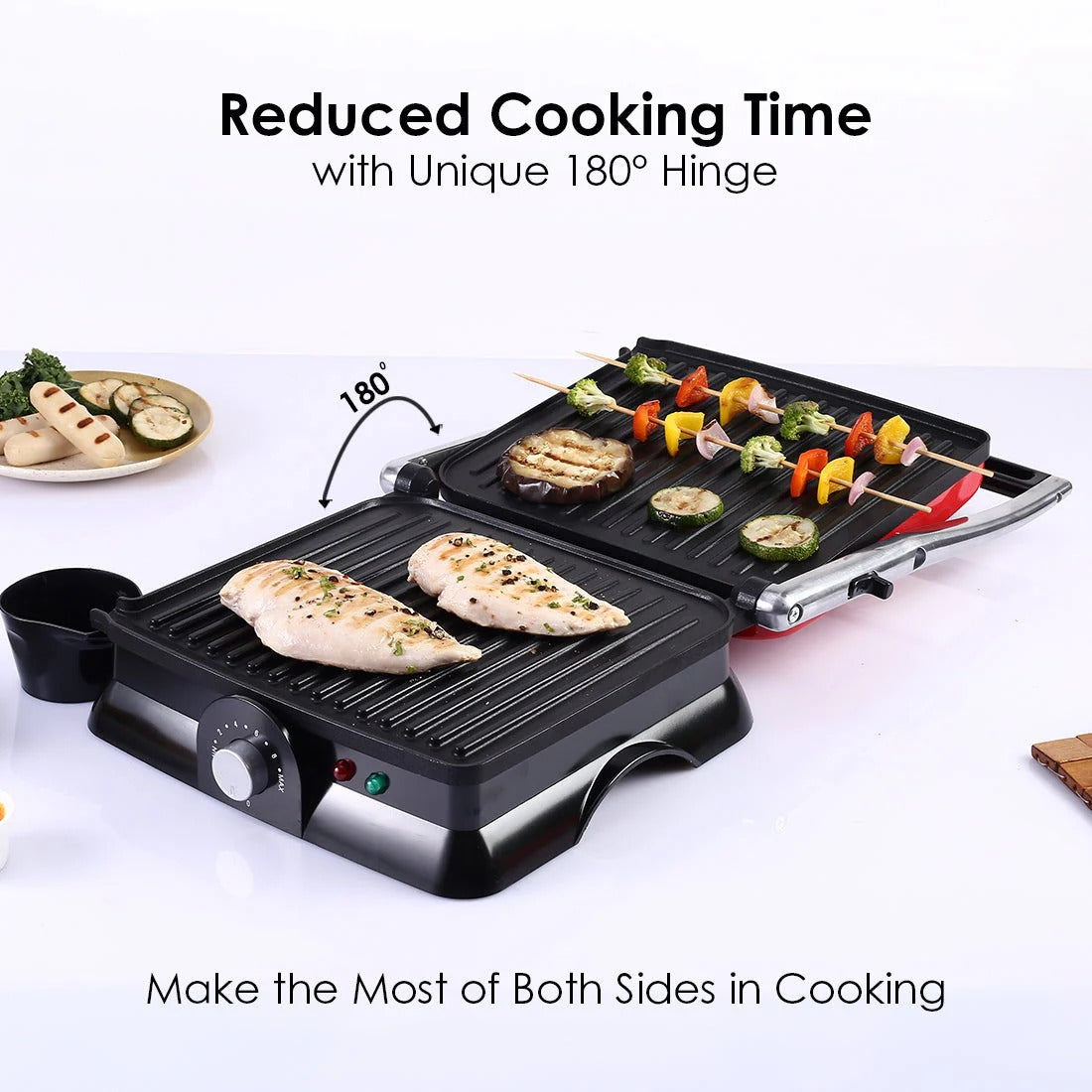 Wonderchef Crimson Edge Electric Contact Grill Sandwich Maker (Red, 1800W)