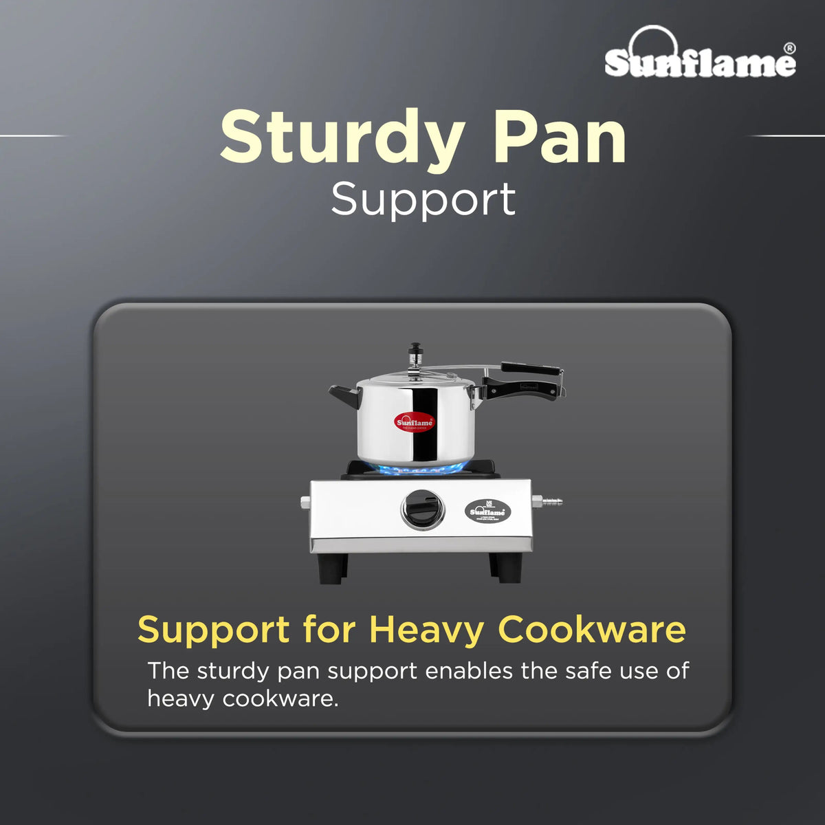 Sunflame DLX Stainless Steel Gas Stove (Single Burner, Manual Ignition)