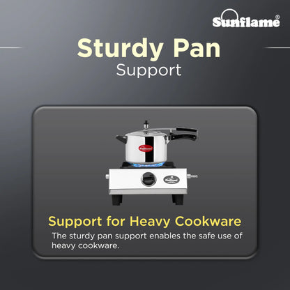 Sunflame DLX Stainless Steel Gas Stove (Single Burner, Manual Ignition)