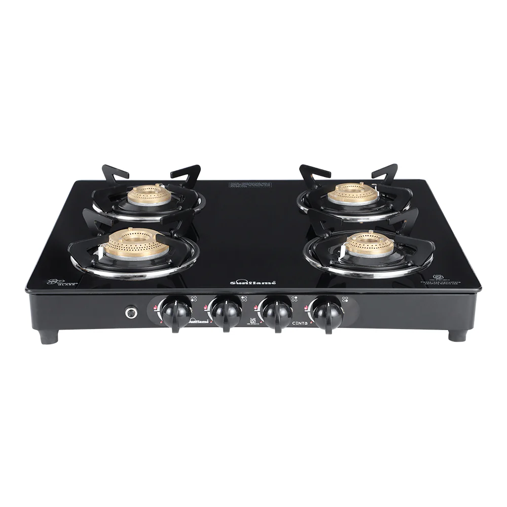 Sunflame Centa Glass Top Gas Stove (4 Burner, Auto Ignition)