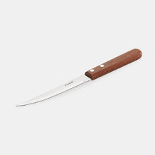 Rena Steak Knife with Wooden Handle, Stainless Steel Serrated Blade
