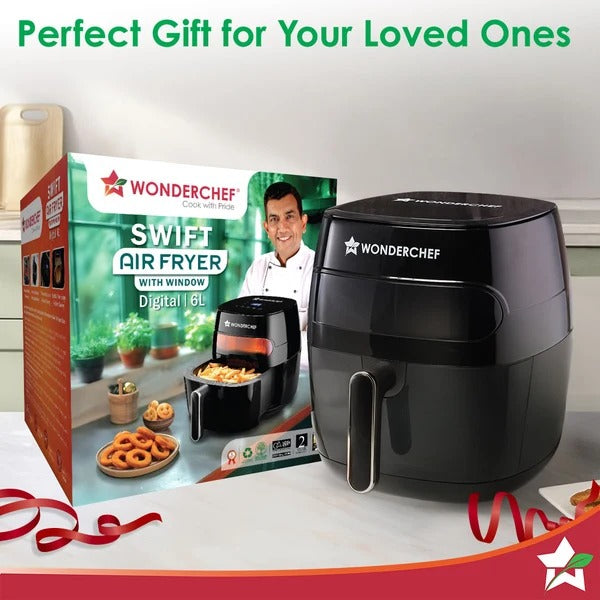 Wonderchef Swift Digital Air Fryer with Window (6L) (1350W)