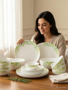 Cello Royale Green Orchard Opalware Dinner Set (27 Pieces)