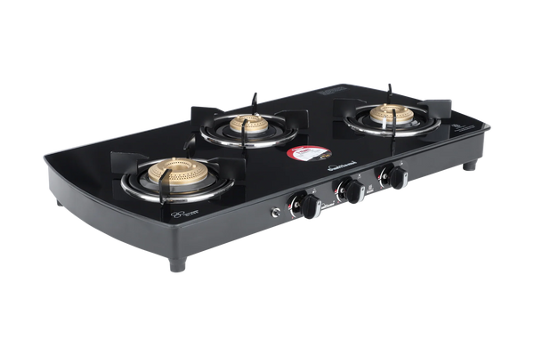 Sunflame Magna Glass Top Gas Stove (3 Burner, Auto Ignition)