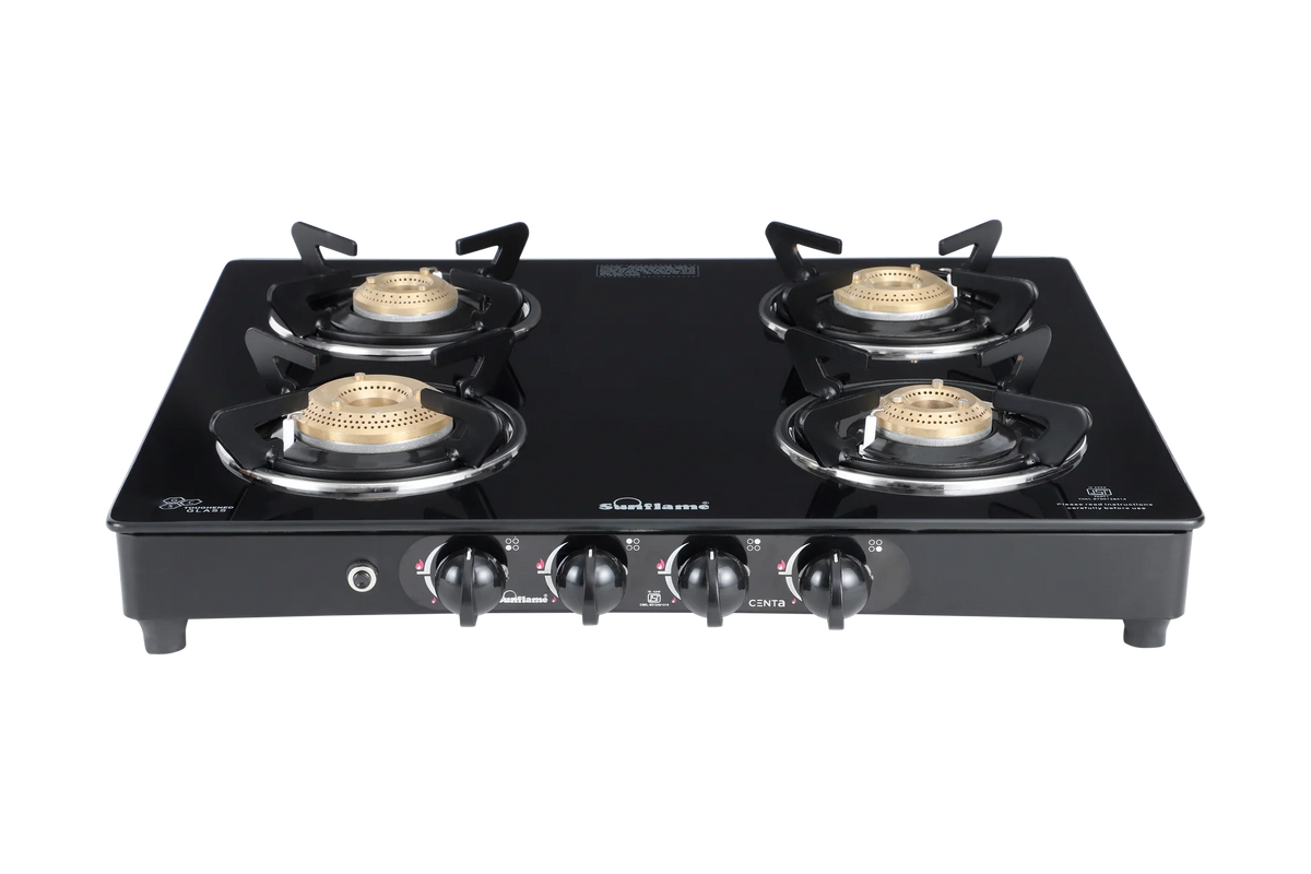 Sunflame Centa Glass Top Gas Stove (4 Burner, Auto Ignition)