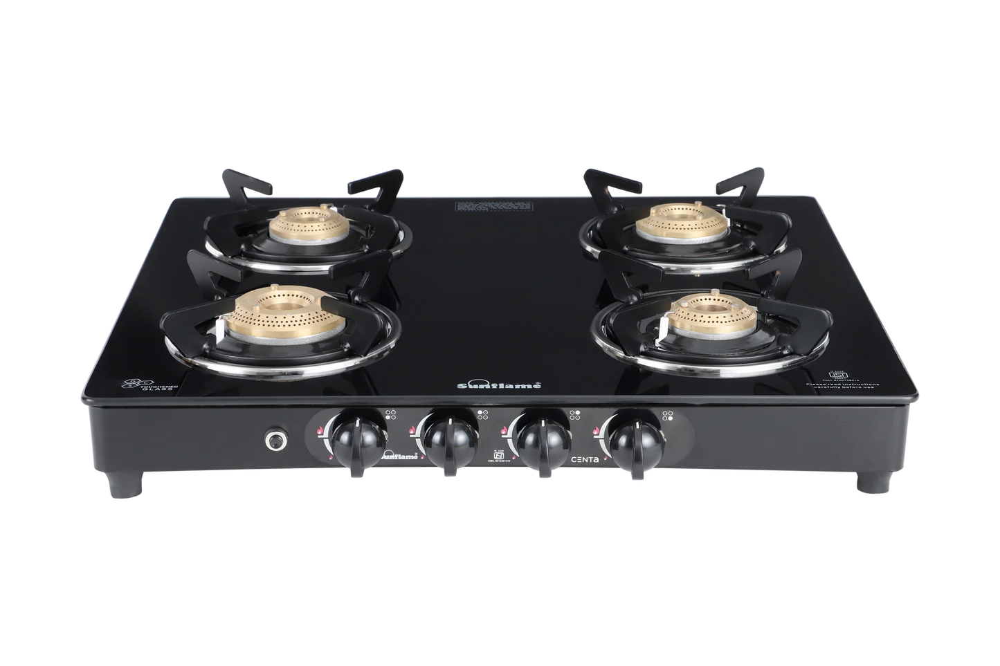Sunflame Centa Glass Top Gas Stove (4 Burner, Auto Ignition)
