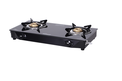 Sunflame Naples Glass Top Gas Stove (2 Burner. Manual Ignition)