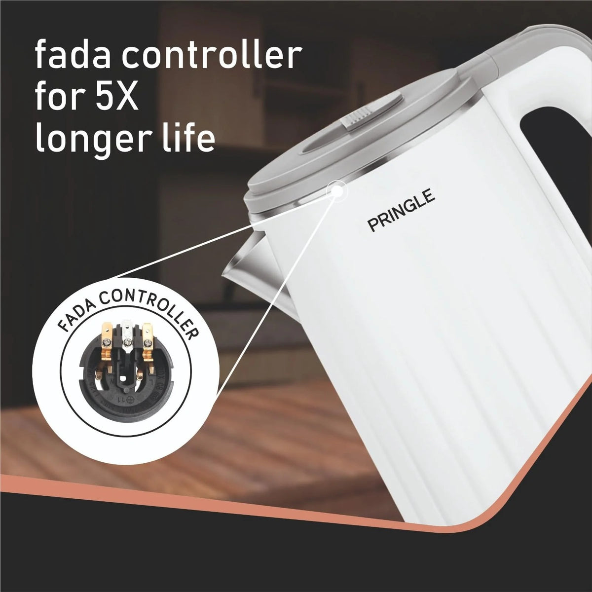 Pringle Ivy Electric Kettle (White, 1.2 Litre)