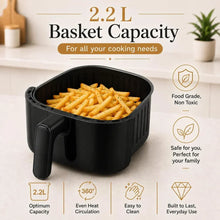 Pringle AirLite Manual Air Fryer, Black (2.2L) (1000W)