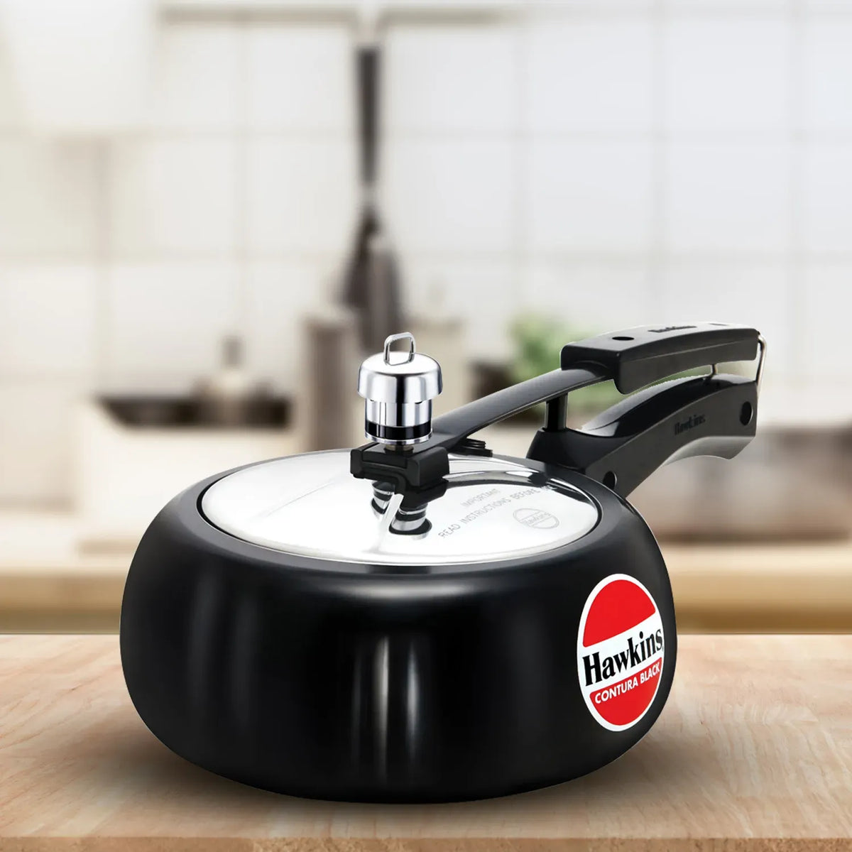 Hawkins Contura Black Pressure Cooker (2 Litre, Hard Anodised) (CB 20)
