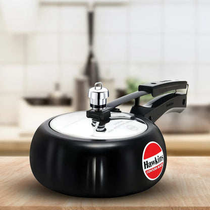 Hawkins Contura Black Pressure Cooker (2 Litre, Hard Anodised) (CB 20)
