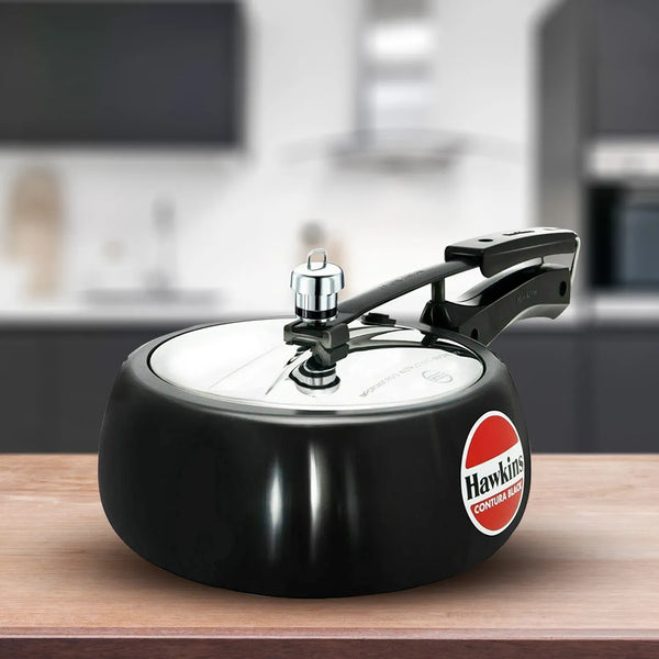 Hawkins Contura Black Pressure Cooker (3.5 Litre, Hard Anodised) (CB 35)