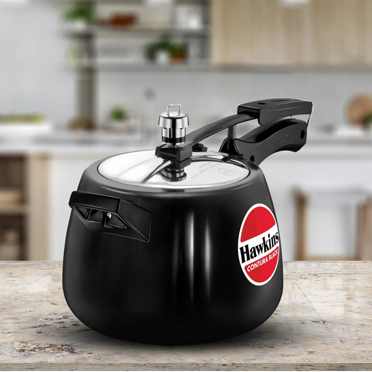 Hawkins Contura Black Pressure Cooker (4 Litre, Hard Anodised) (CB 40)