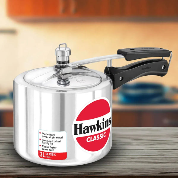 Hawkins Classic Pressure Cooker (3 Litre, Aluminium Pressure Cooker) (CL 3T)