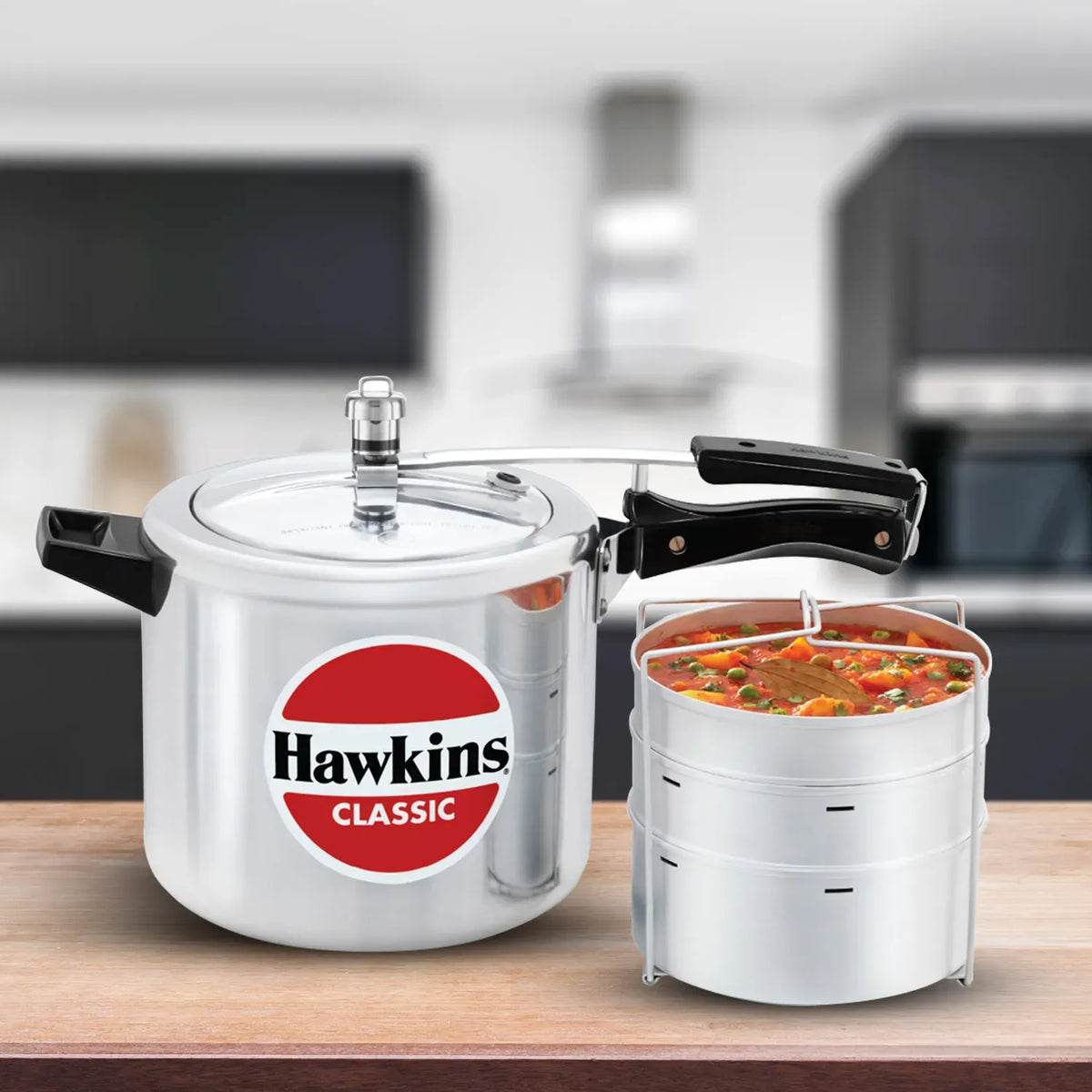 Hawkins Classic Pressure Cooker with Separator Set (6.5 Litre, Aluminium Pressure Cooker) (CL 66)