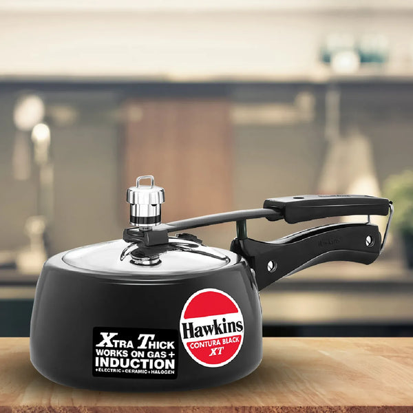Hawkins Contura Black XT Pressure Cooker (1.5 Litre, Induction Compatible) (CXT 15)