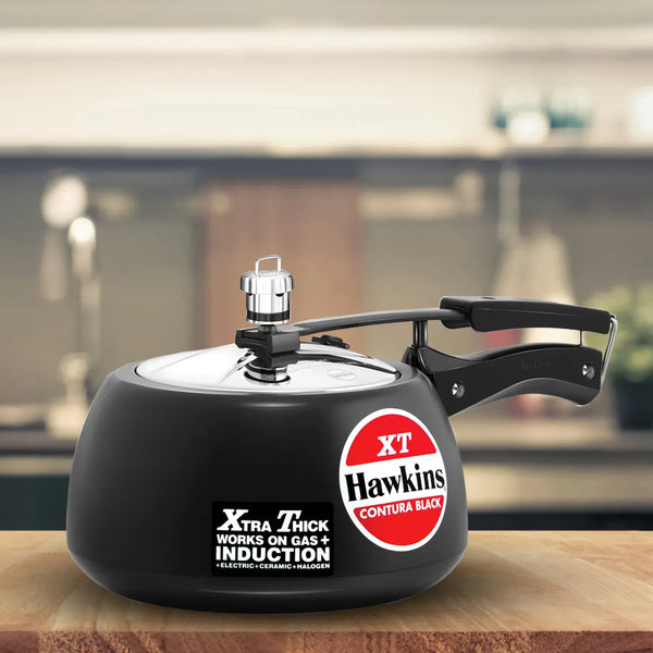 Hawkins Contura Black XT Pressure Cooker (3 Litre, Induction Compatible) (CXT 30)