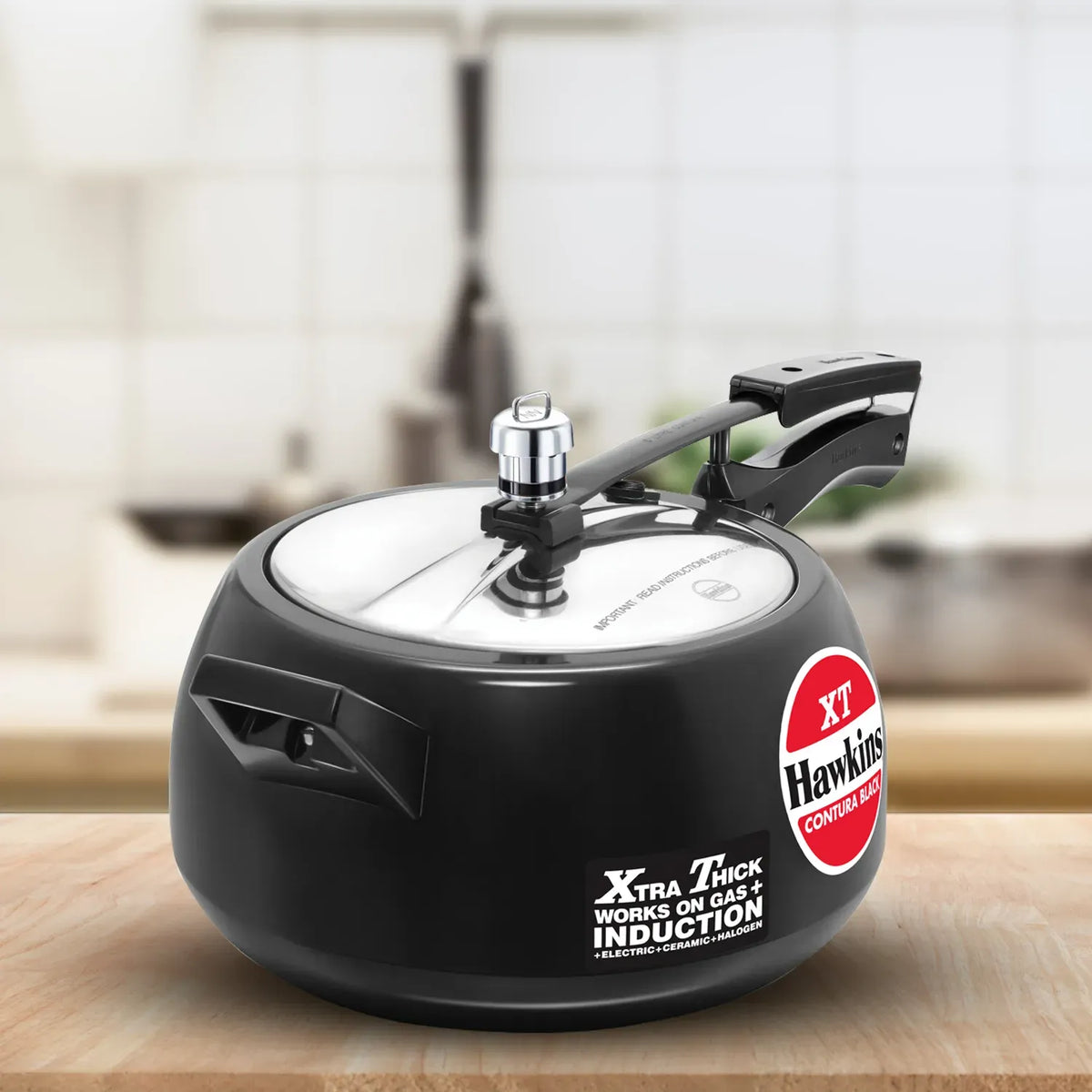 Hawkins Contura Black XT Pressure Cooker (5 Litre, Induction Compatible) (CXT 50)