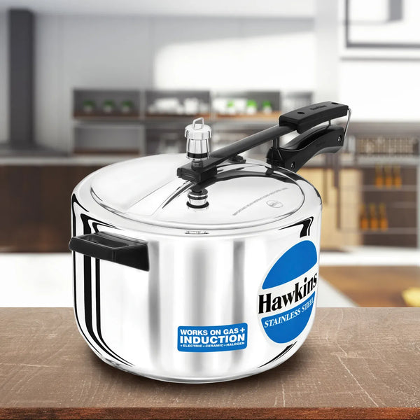 Hawkins Stainless Steel Pressure Cooker (8 Litre, Induction Compatible) (HSS 80)