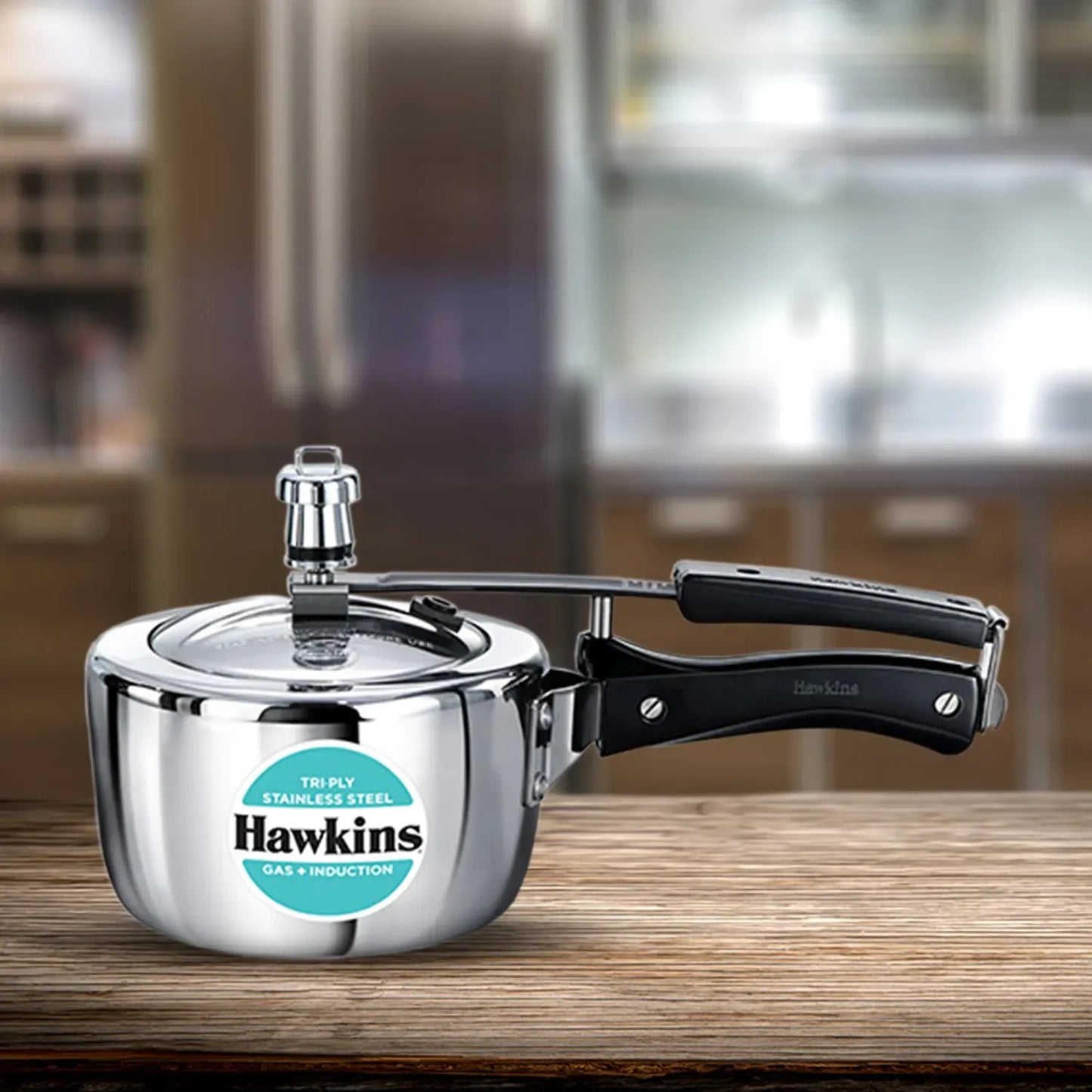 Hawkins Tri-Ply Stainless Steel Pressure Cooker (1.5 Litre, Induction Compatible) (HSST 15)