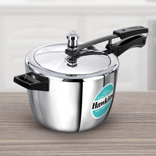 Hawkins Tri-Ply Stainless Steel Pressure Cooker (4.5 Litre, Induction Compatible) (HSST 45)