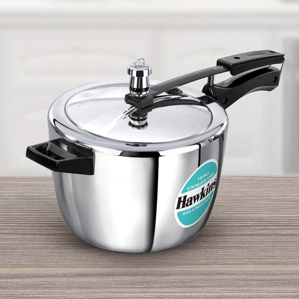 Hawkins Tri-Ply Stainless Steel Pressure Cooker (4.5 Litre, Induction Compatible) (HSST 45)